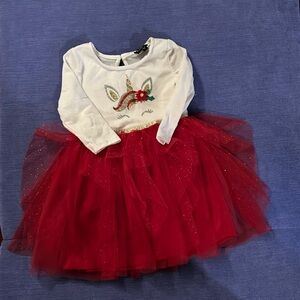 Girls unicorn  holiday dress